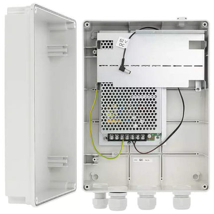 Pulsar Pulsar SWSH120 ABS Cabinet IP56 with 52VDC/120W power supply serving PoE switch