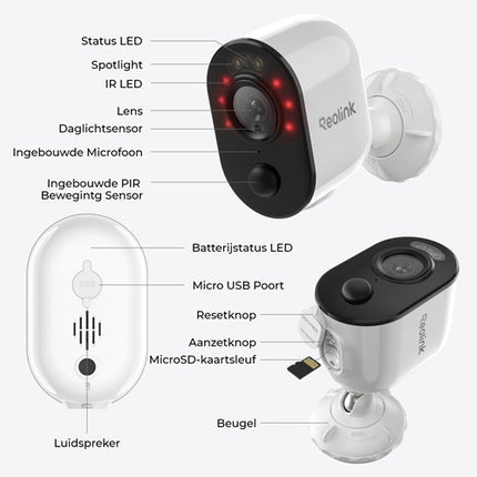Reolink B310 Met zonnepaneel, draadloze 3MP batterijcamera