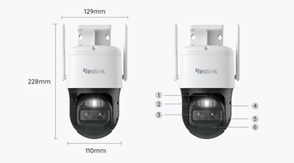 Reolink Reolink G770-W, 4G LTE 8MP 4K batterikamera med dubbla linser och automatisk zoomspårning