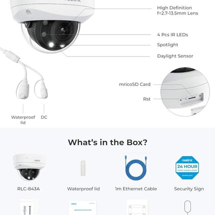 Reolink Reolink P437, Smart 4K PoE-kamera med 5X optisk zoom