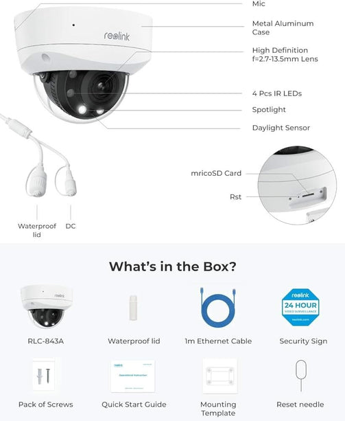 Reolink Reolink P437, Smart 4K PoE Camera with 5X Optical Zoom