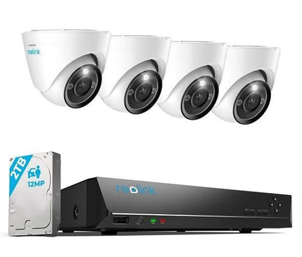 Reolink Reolink RLK8-1200D4-A-4MM, 12MP PoE säkerhetssystem med 24/7 fullfärgsbilder