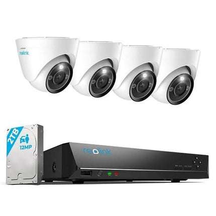 Reolink Reolink RLK8-1200D4-A-4MM, 12MP PoE beveiligingssysteem met 24/7 full color beelden