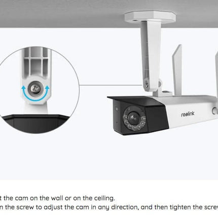 Reolink Reolink W730, 4K/8MP 180° Blickwinkel Dual-Objektiv Kamera mit WiFi