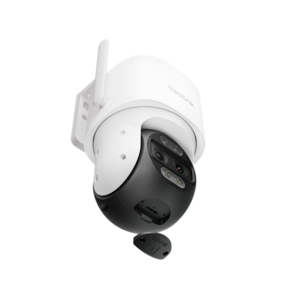 Caméra PTZ Wi-Fi Reolink W760-A-W à double objectif 4K (alimentation fixe) avec LED hybrides intelligentes