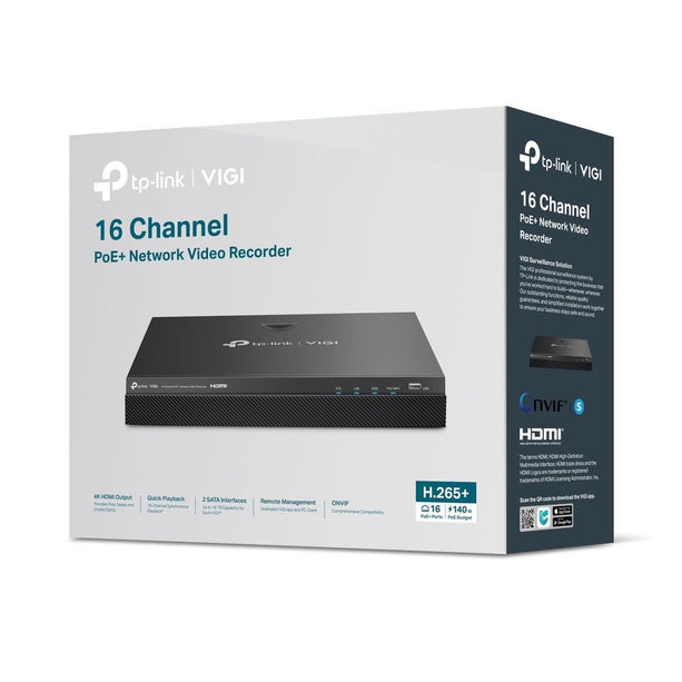 TP-Link TP-Link VIGI NVR2016H-16MP - 16 Kanaals PoE+ NVR
