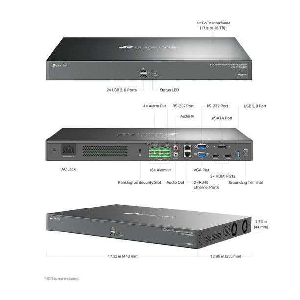 TP-Link TP-Link VIGI NVR4064H - 64 Kanaals NVR